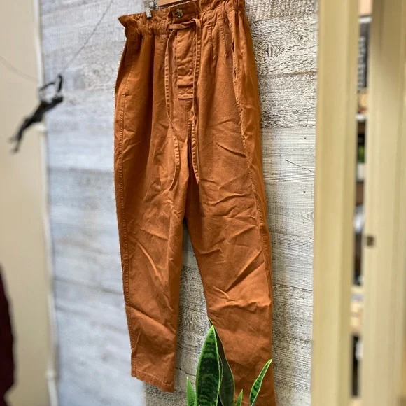 Propaganda | Cotton Paperbag Pants - L, Rust Orange - Picture 2 of 15